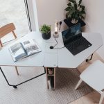 Office Desk Perfect for Space Solutions - With Small Shelf and Wire Attachment