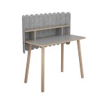 Simple Grey Workspace Desk with Foam Privacy Barrier